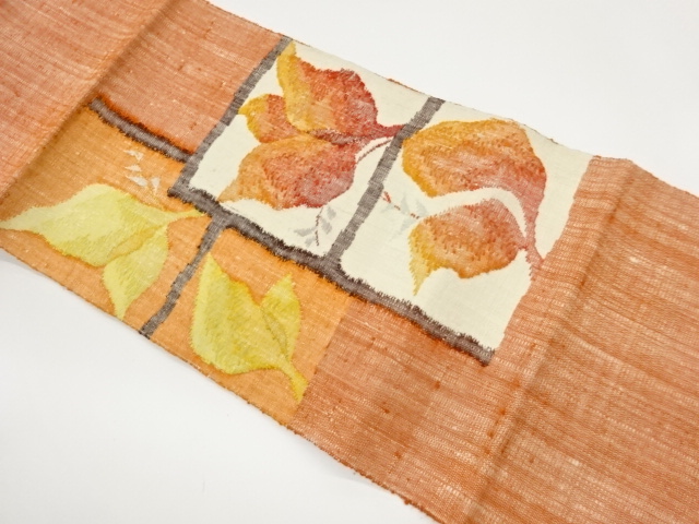 JAPANESE NAGOYA OBI / MAWATA TSUMUGI / WOVEN FLOWER